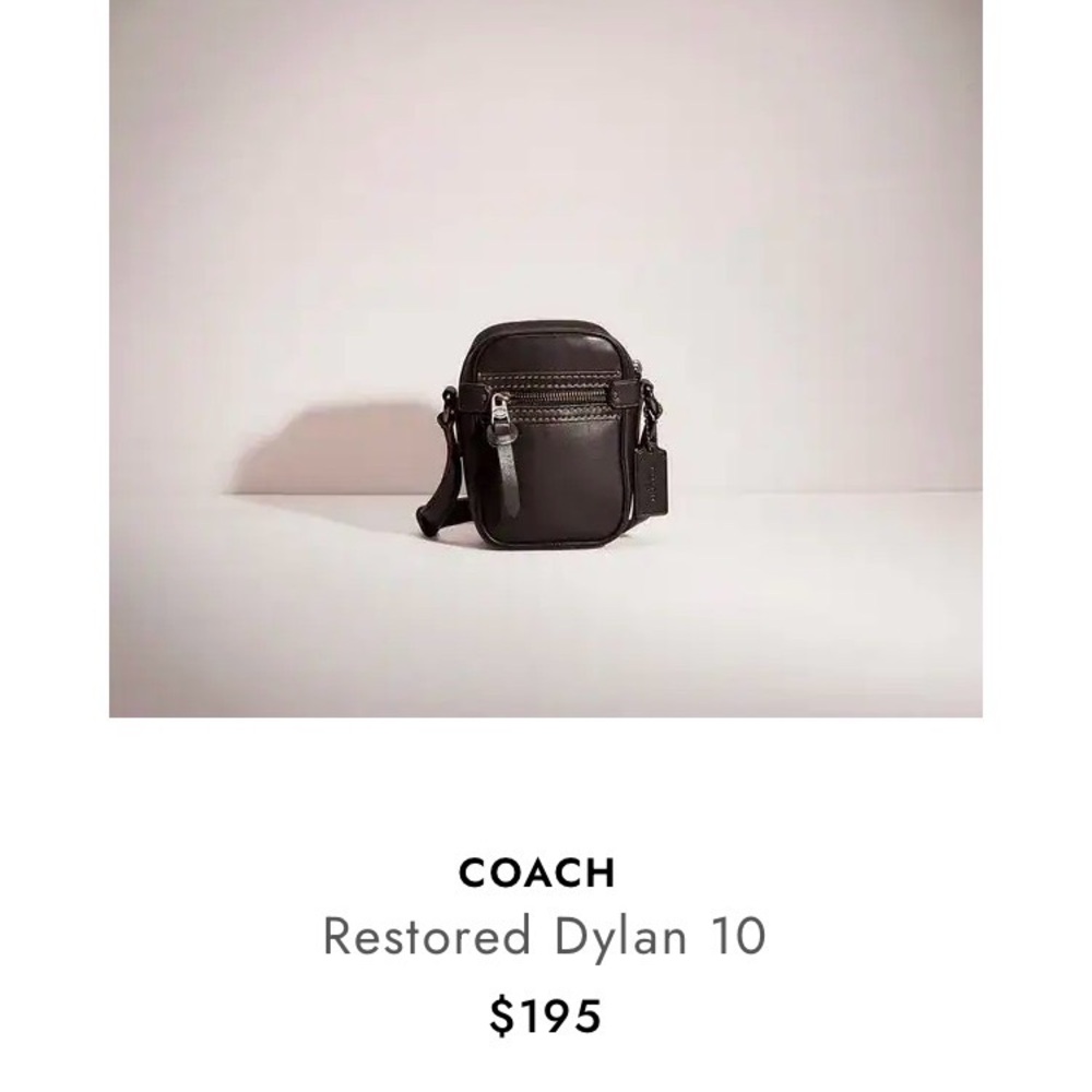 Coach Dylan 10 Black Leather Crossbody Bag.
